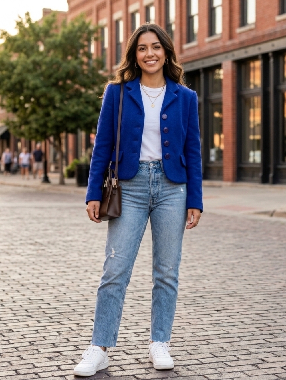Express 90s Royal Blue Fleece Blazer